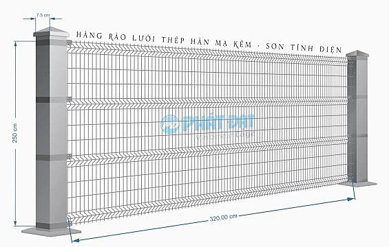 Hàng rào lưới thép hàn mạ kẽm